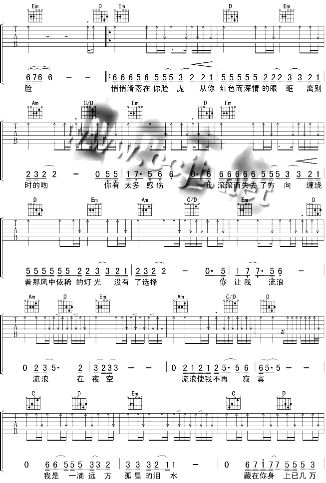 孤星淚 / 孤星淚 (ver.2) 劉德華 圖片吉他譜2