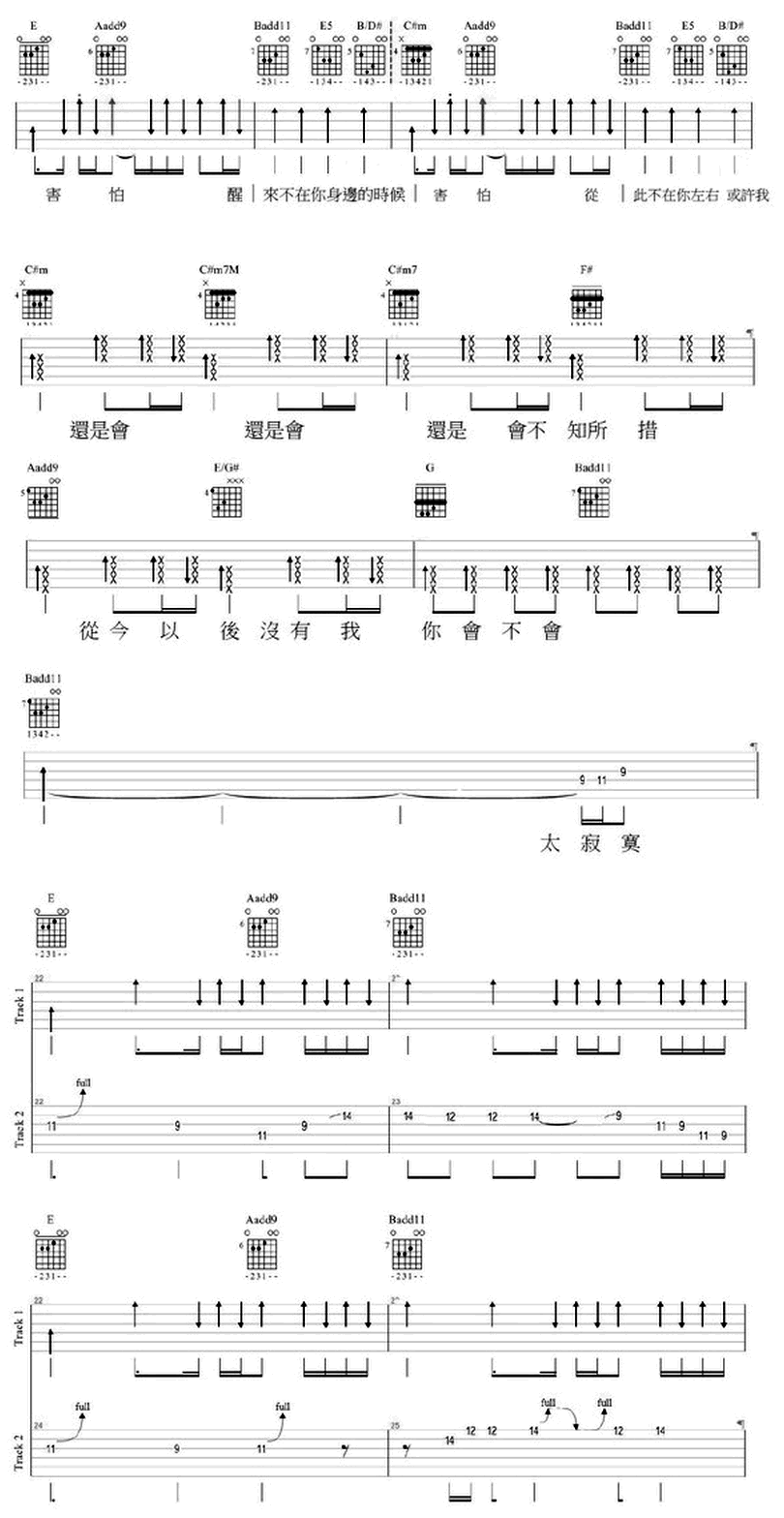 #100【1】 韋禮安 - 還是會 -馬叔叔-图片吉他谱-1