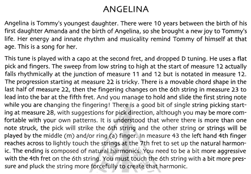 Angelina-Tommy Emmanuel-图片吉他谱-0