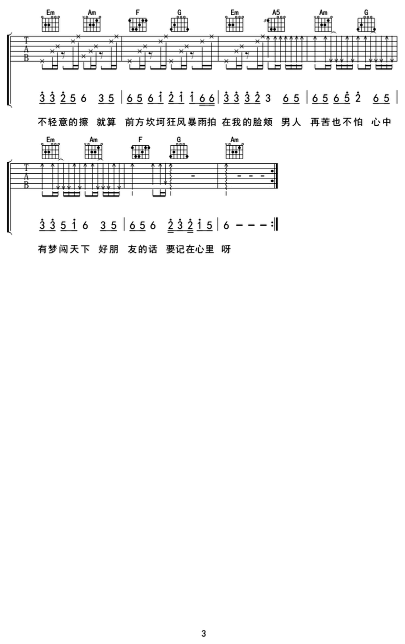 男人歌-小瀋陽-图片吉他谱-2
