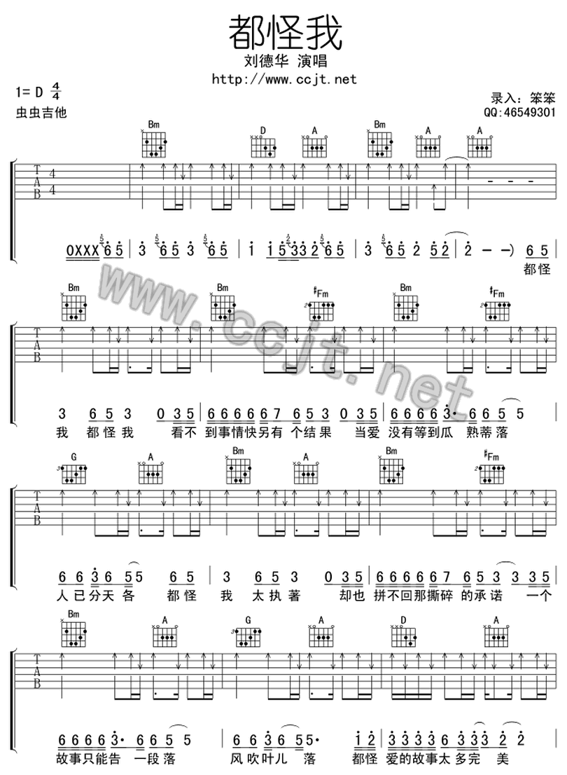 都怪我-劉德華-图片吉他谱-0